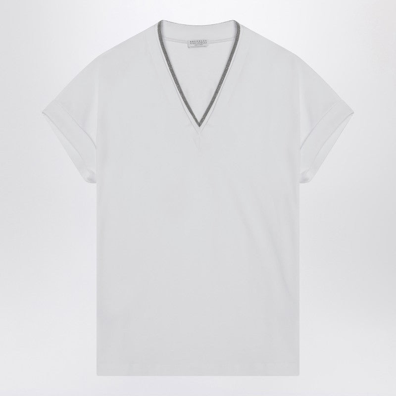 Brunello Cucinelli White Cotton T-shirt Glam Steals