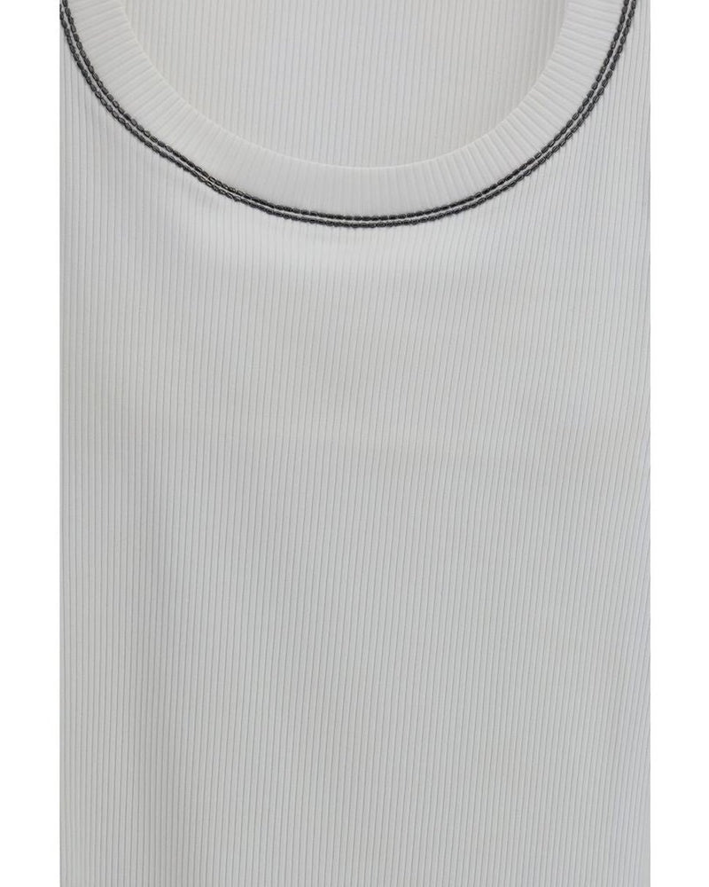 Brunello Cucinelli White Cotton Top Glam Steals