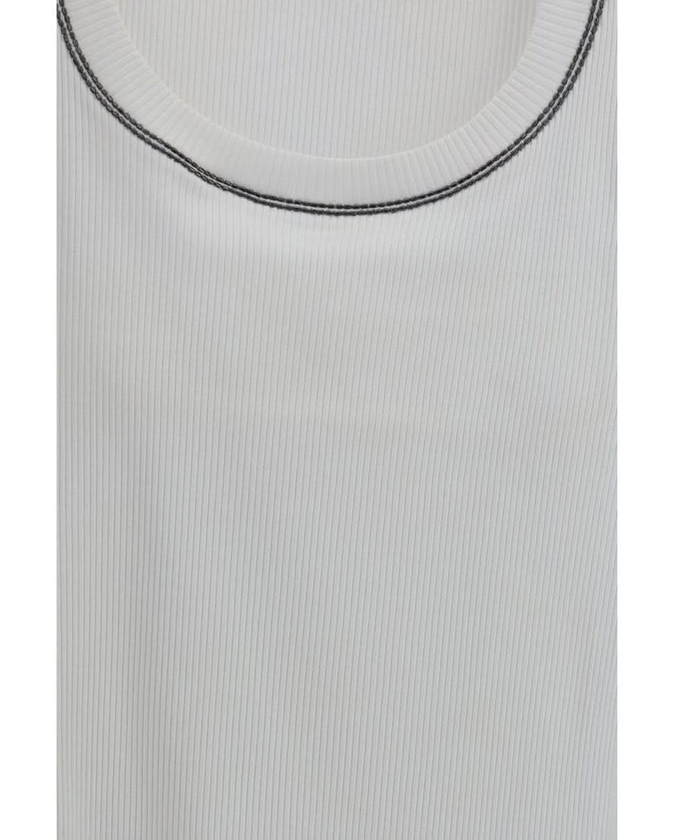 Brunello Cucinelli White Cotton Top Glam Steals
