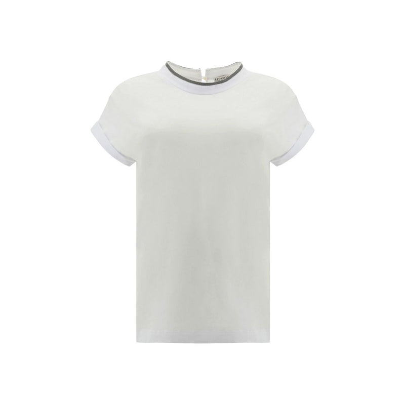 Brunello Cucinelli White Elastane T-Shirt Glam Steals