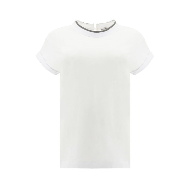 Brunello Cucinelli White Elastane T-Shirt Glam Steals