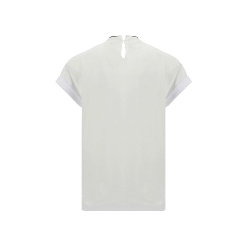 Brunello Cucinelli White Elastane T-Shirt Glam Steals
