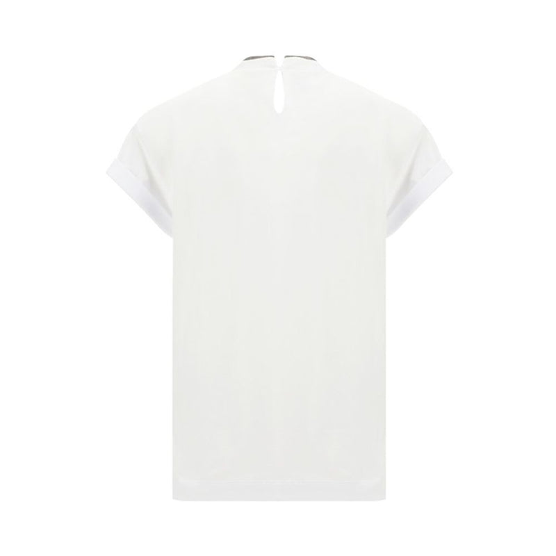 Brunello Cucinelli White Elastane T-Shirt Glam Steals