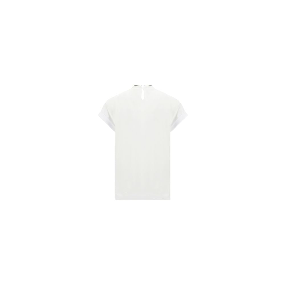Brunello Cucinelli White Elastane T-shirt Glam Steals