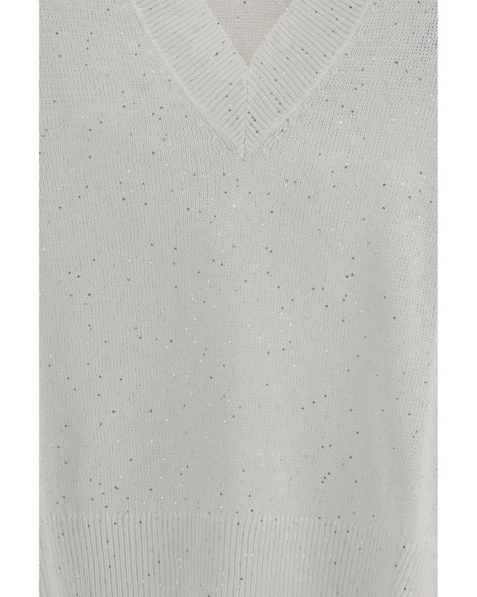 Brunello Cucinelli White Linen Sweatshirt 