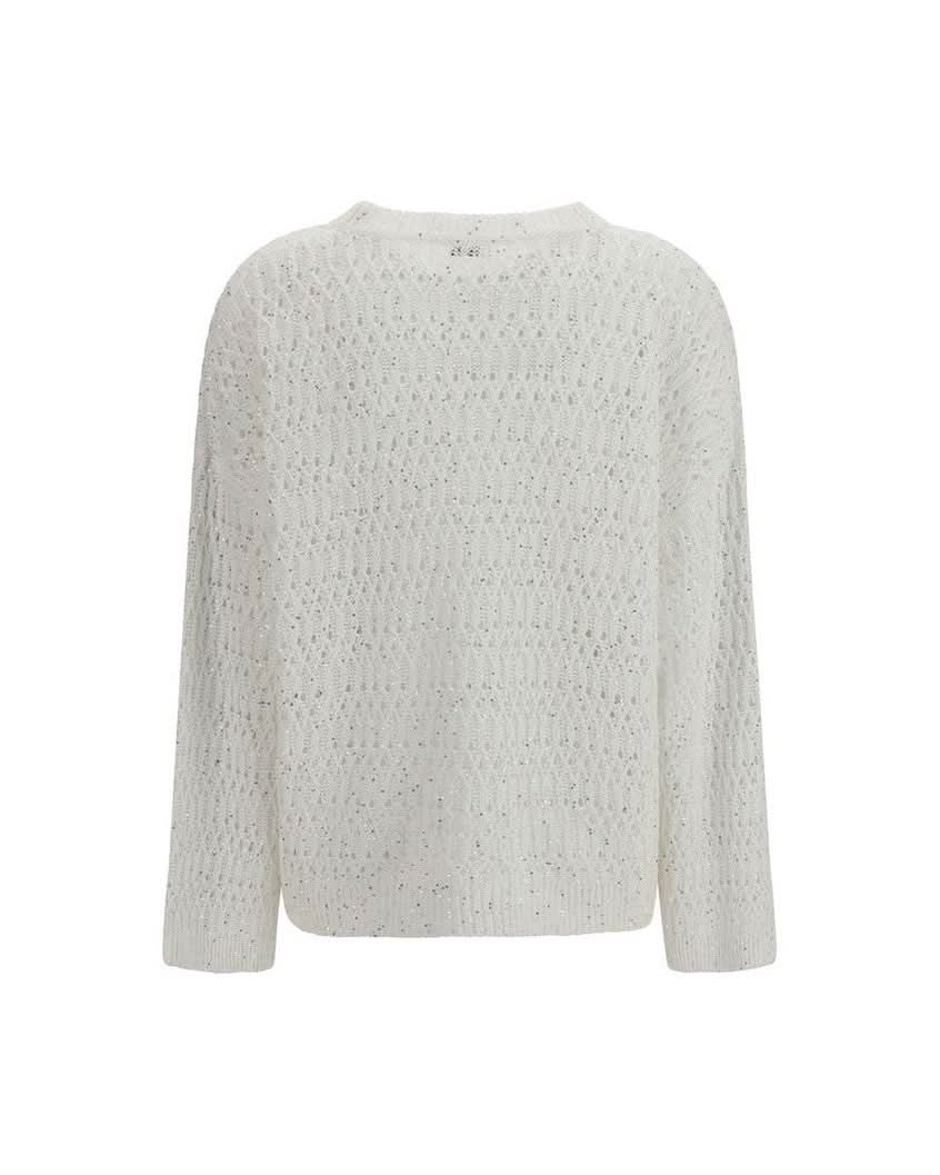 Brunello Cucinelli White Silk Sweatshirt 