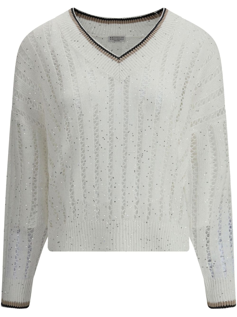 Brunello Cucinelli White Sweater Glam Steals