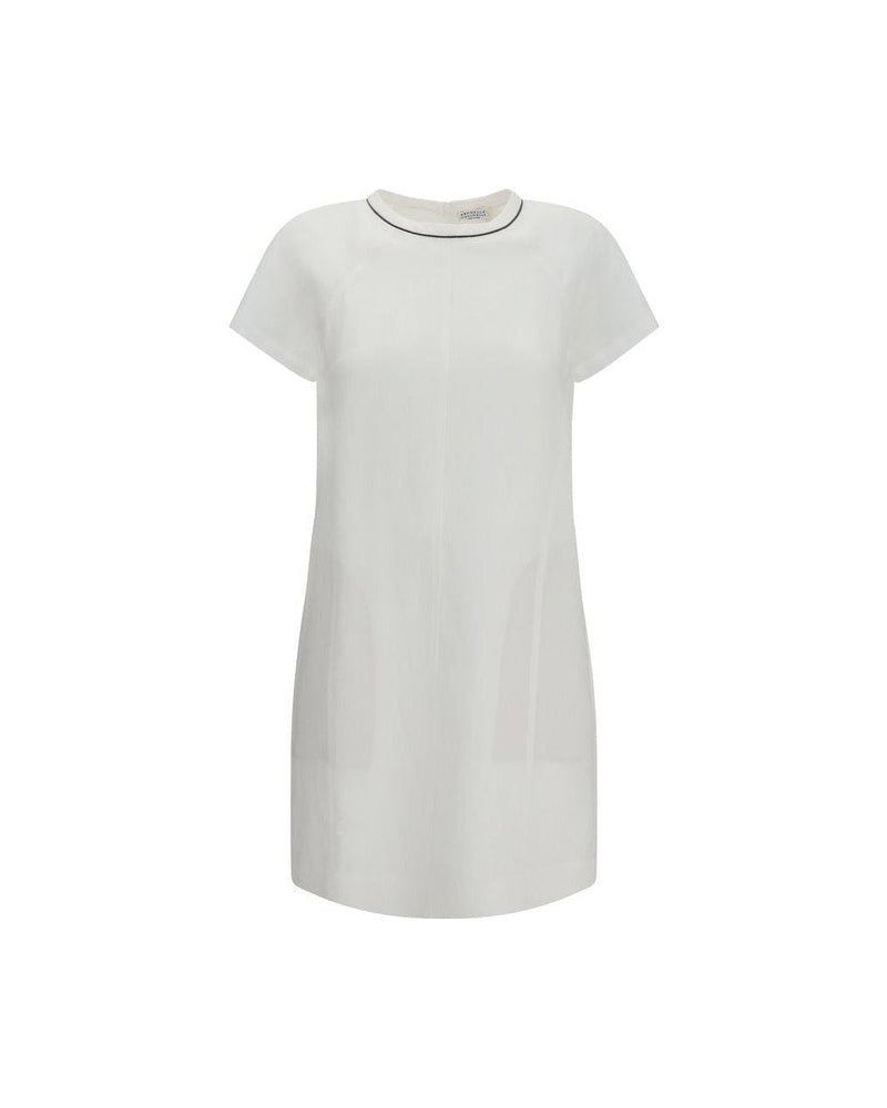 Brunello Cucinelli White Viscose Dress Glam Steals