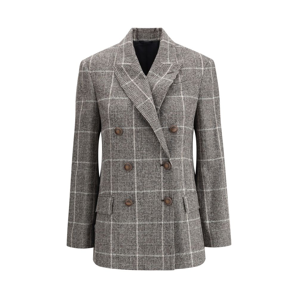 Brunello Cucinelli Wool Alpaca and Prince De Galles Blazer Glam Steals