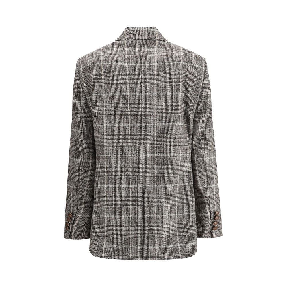 Brunello Cucinelli Wool Alpaca and Prince De Galles Blazer Glam Steals