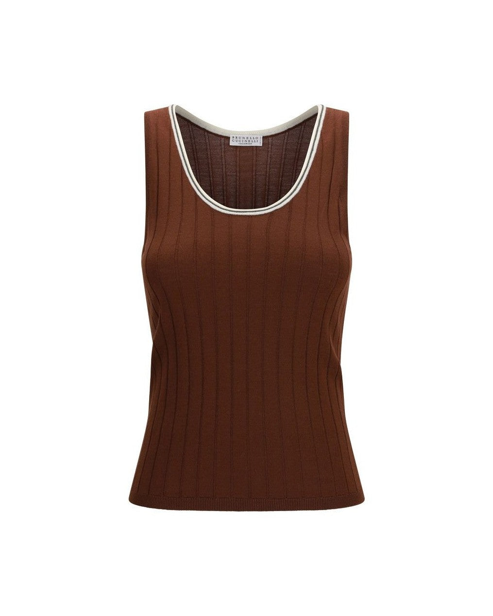Brunello Cucinelli Wool Bordeaux Oves Aries Sleeveles T-shirt