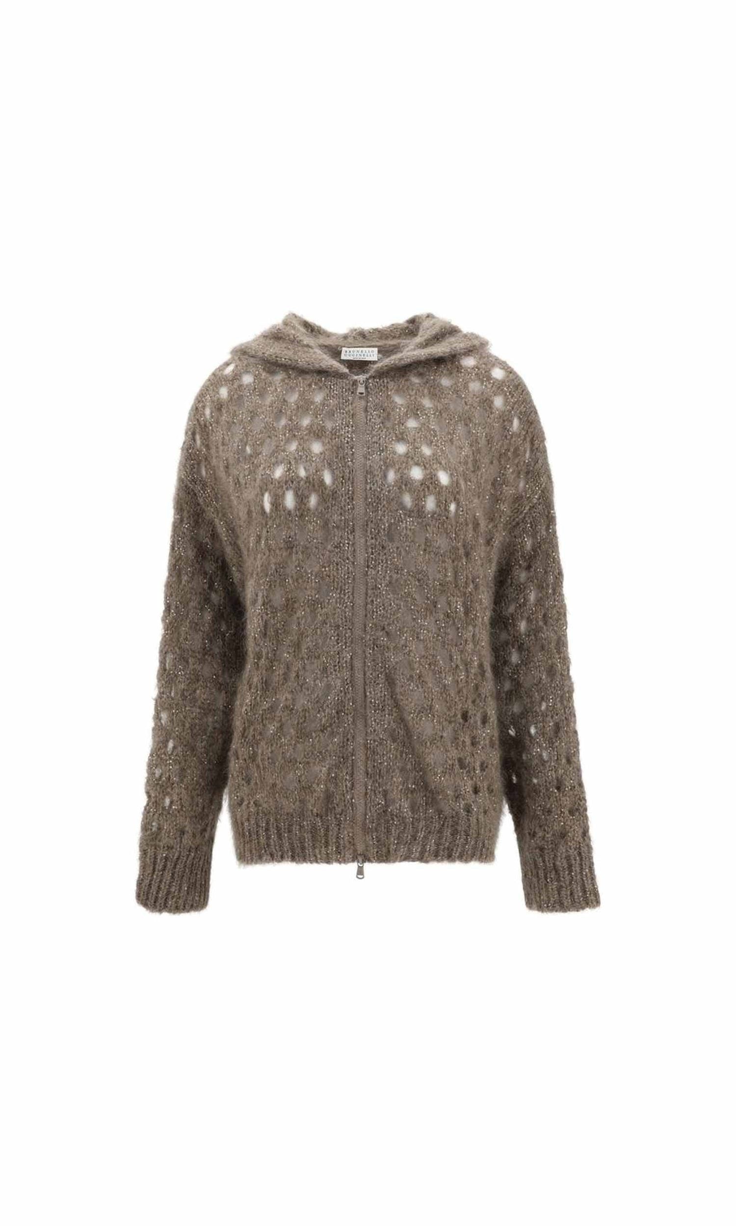 Brunello Cucinelli Wool Perforated Cardigan Glam Steals