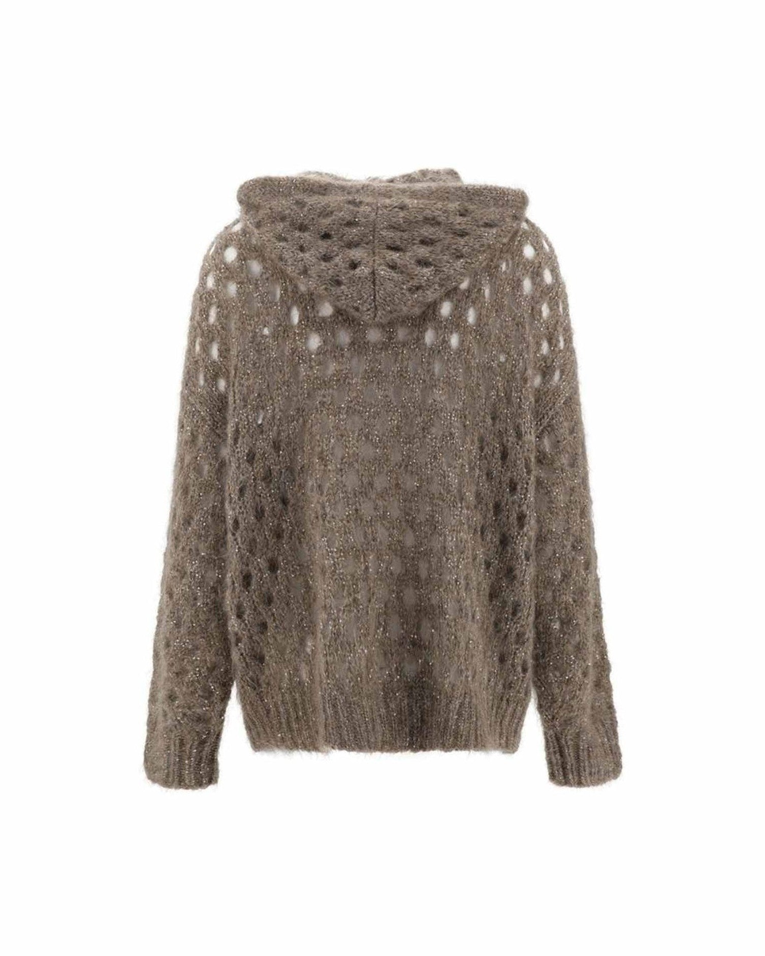 Brunello Cucinelli Wool Perforated Cardigan Glam Steals