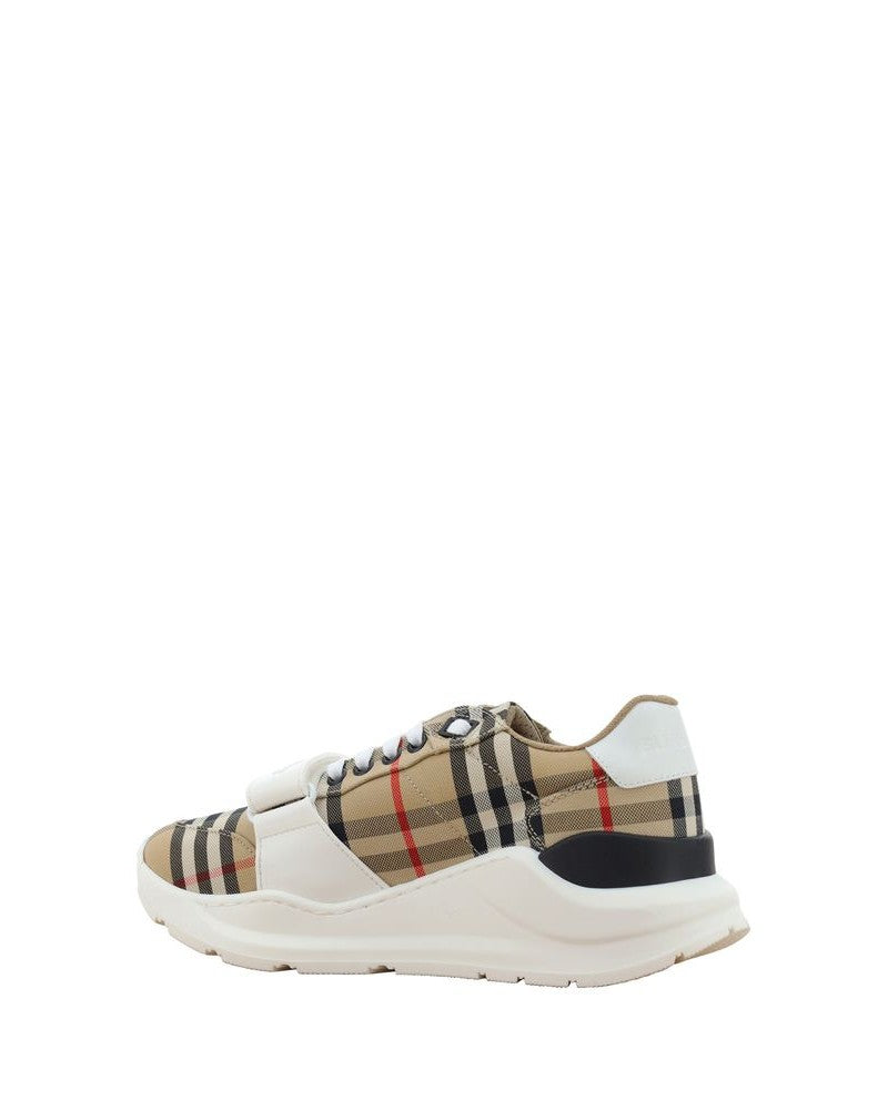 Burberry Beige Cotton Athletic Sneakers Glam Steals