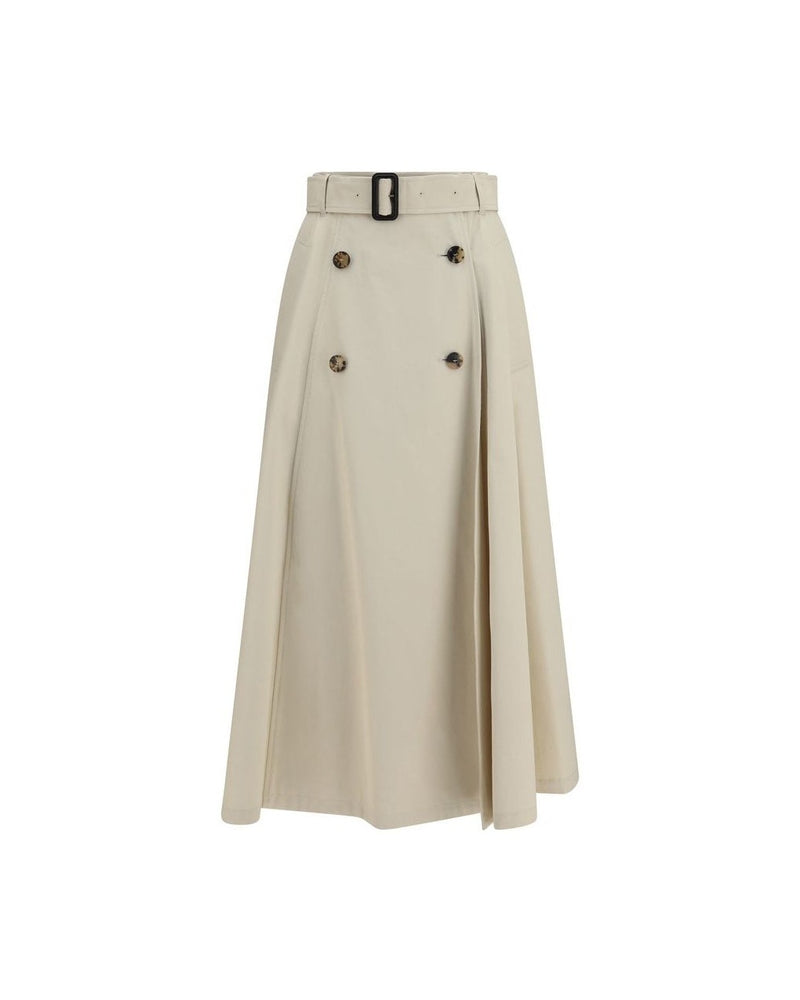 Burberry Beige Cotton Midi Skirt Glam Steals