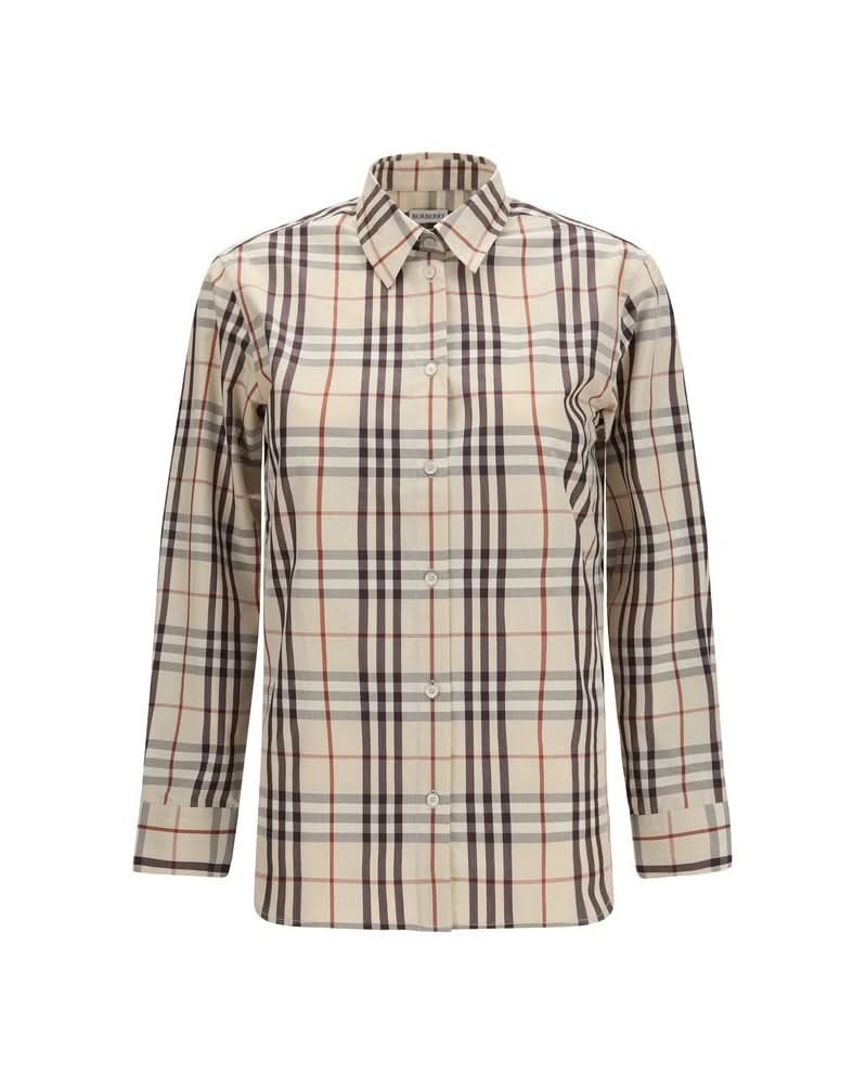 Burberry Beige Cotton Pattern Shirt Glam Steals