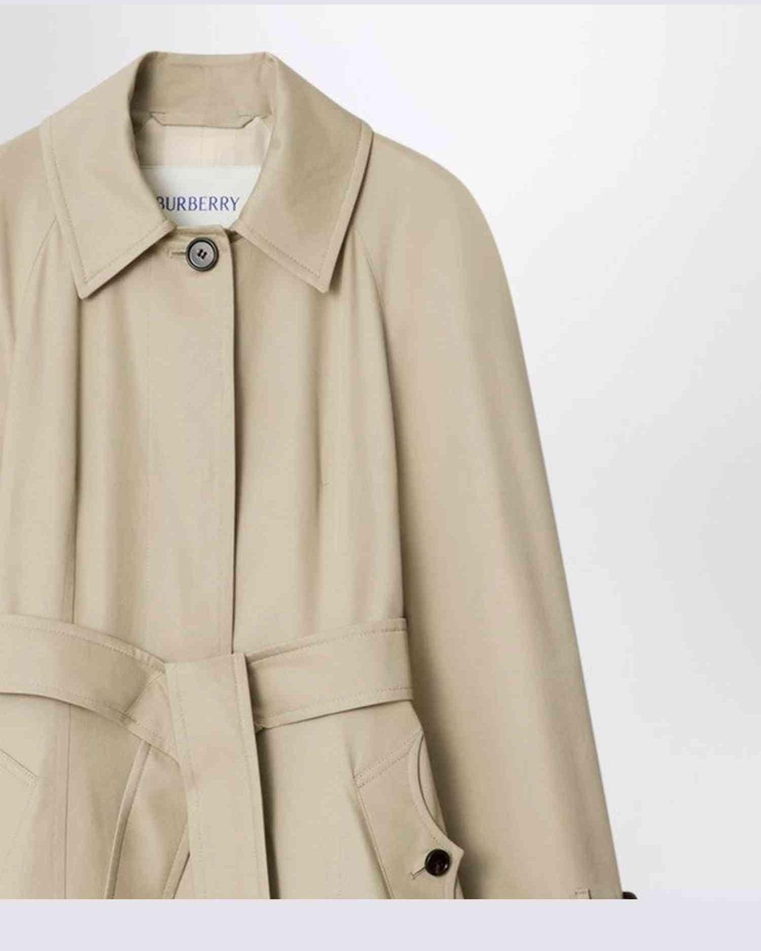 Burberry Beige Gabardine Long Ellingham Car Coat Glam Steals