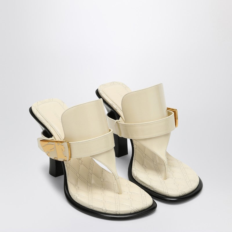 Burberry Beige Leather Light Bay Sandals Glam Steals