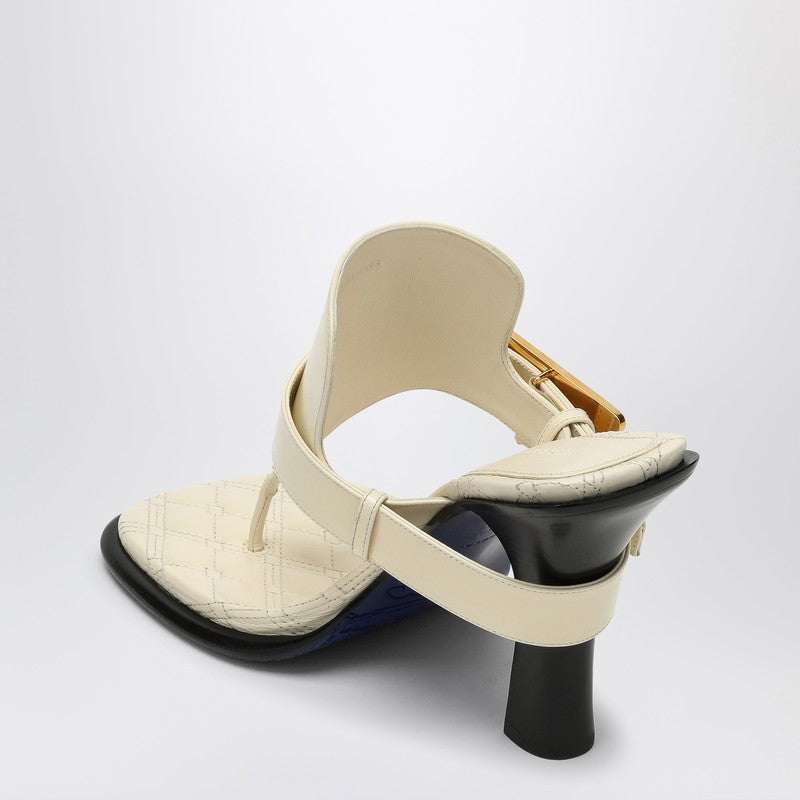 Burberry Beige Leather Light Bay Sandals Glam Steals