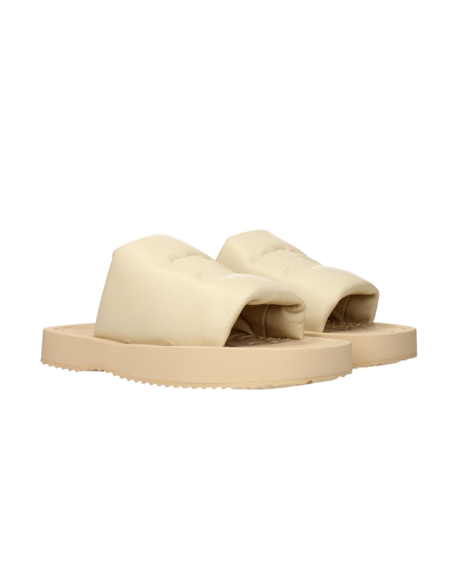 Burberry Beige Leather Slippers Glam Steals
