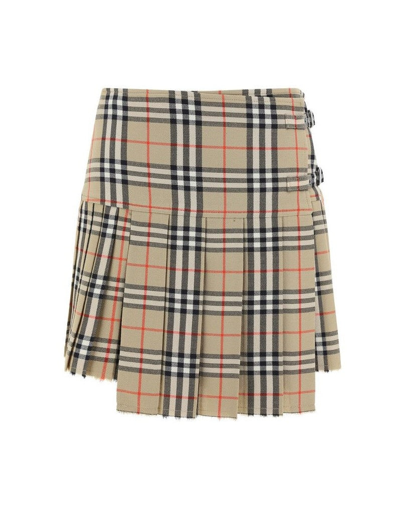 Burberry Beige Wool Oves Aries Mini Skirt