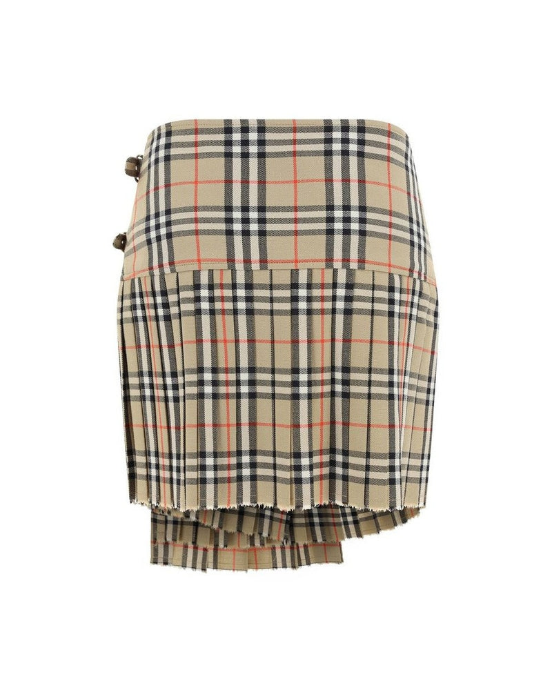 Burberry Beige Wool Oves Aries Mini Skirt Glam Steals