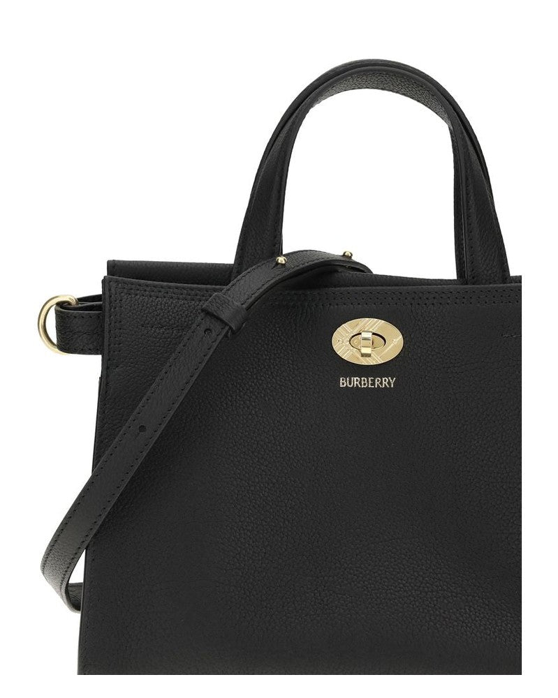 Burberry Black Calf Leather Bos Taurus Handbag Glam Steals