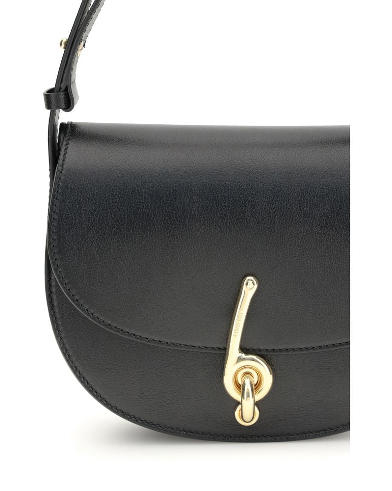 Burberry Black Calf Leather Bos Taurus Shoulder Bag Glam Steals