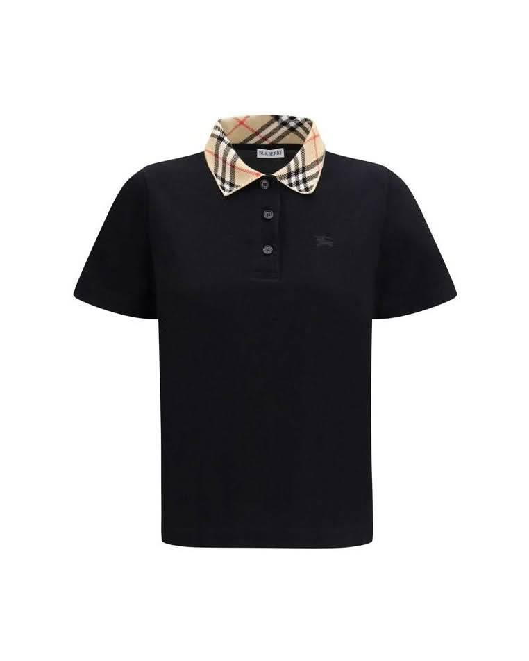 Burberry Black Cotton Polo Shirt 