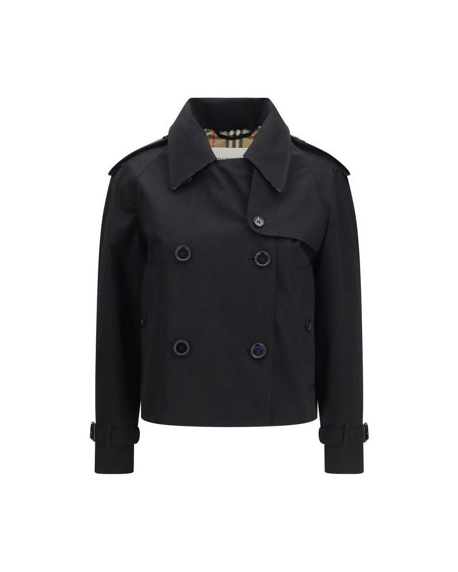 Burberry Black Cotton Trench Jacket Glam Steals