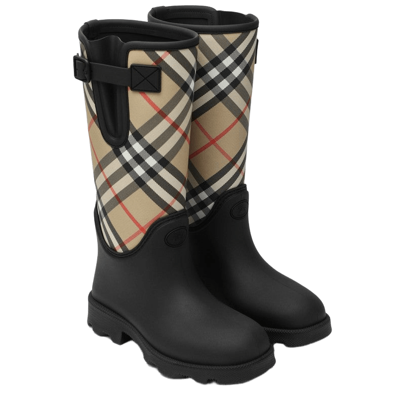 Burberry Black Tall Marsh Stamp Rubber Boots Glam Steals