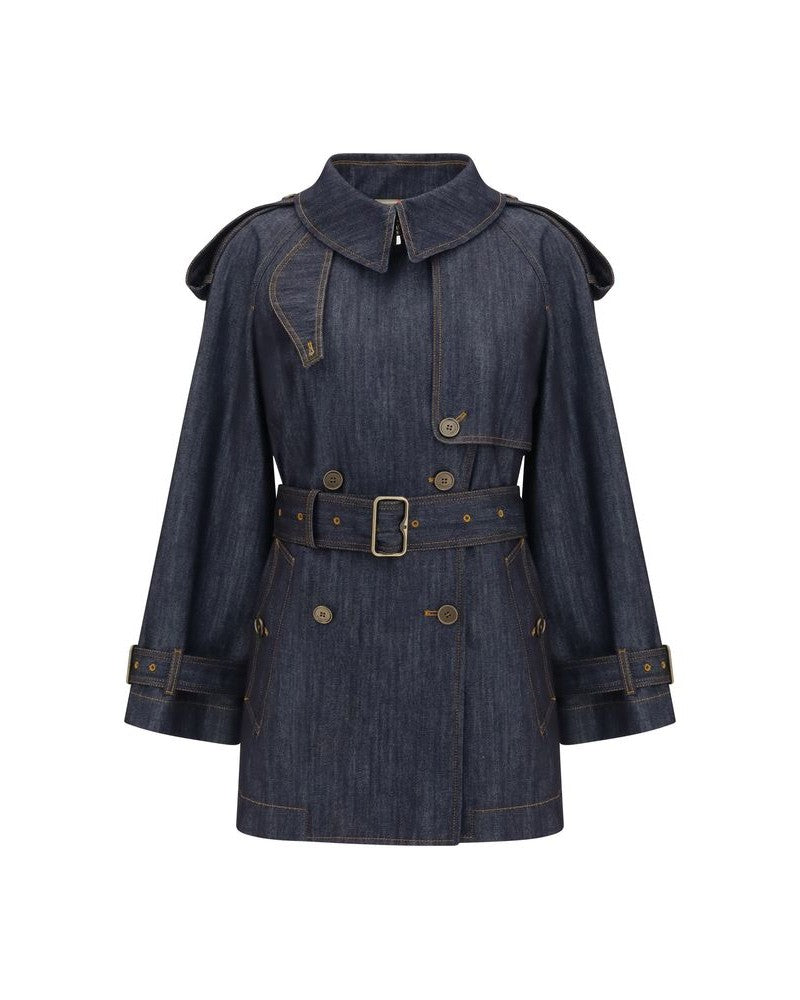 Burberry Blue Cotton Coat Glam Steals