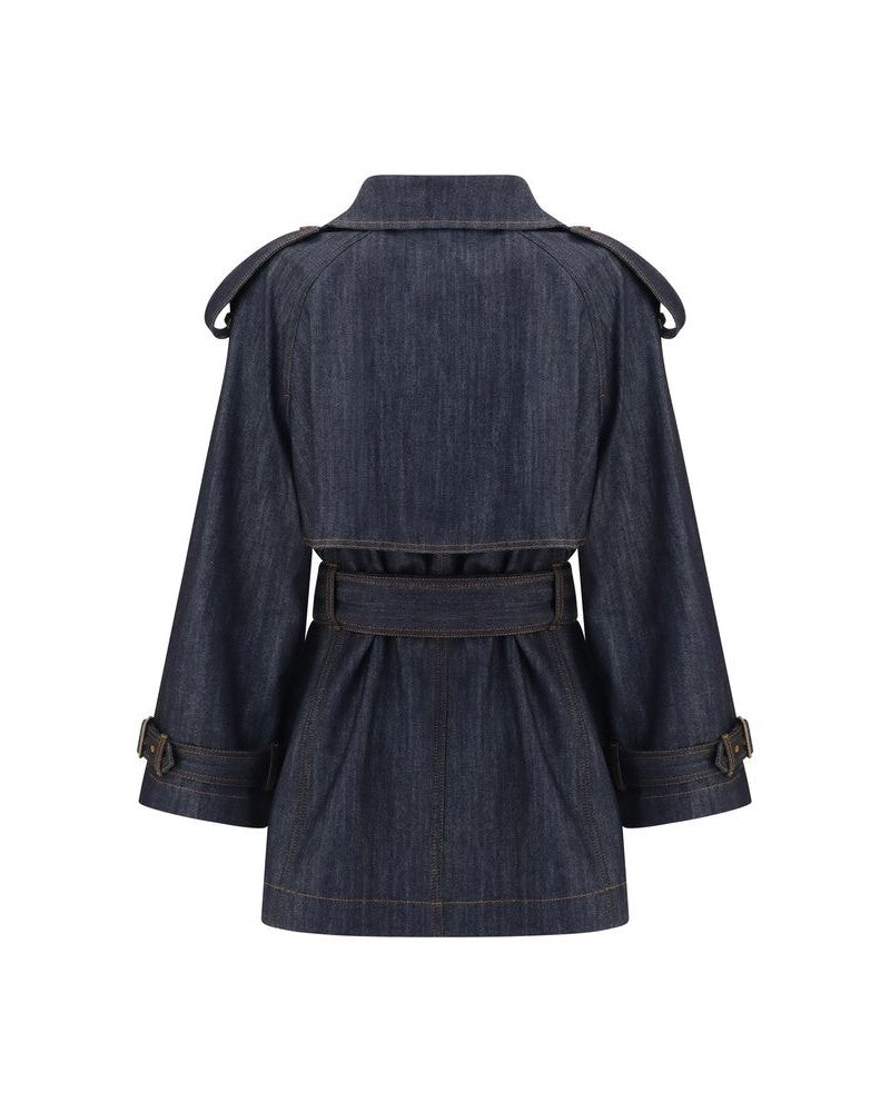 Burberry Blue Cotton Coat Glam Steals