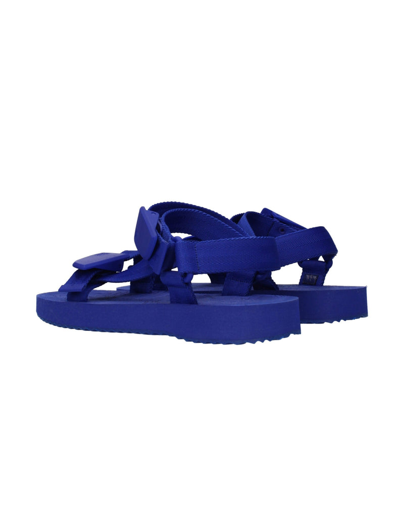 Burberry Blue Fabric Flat Sandals Glam Steals