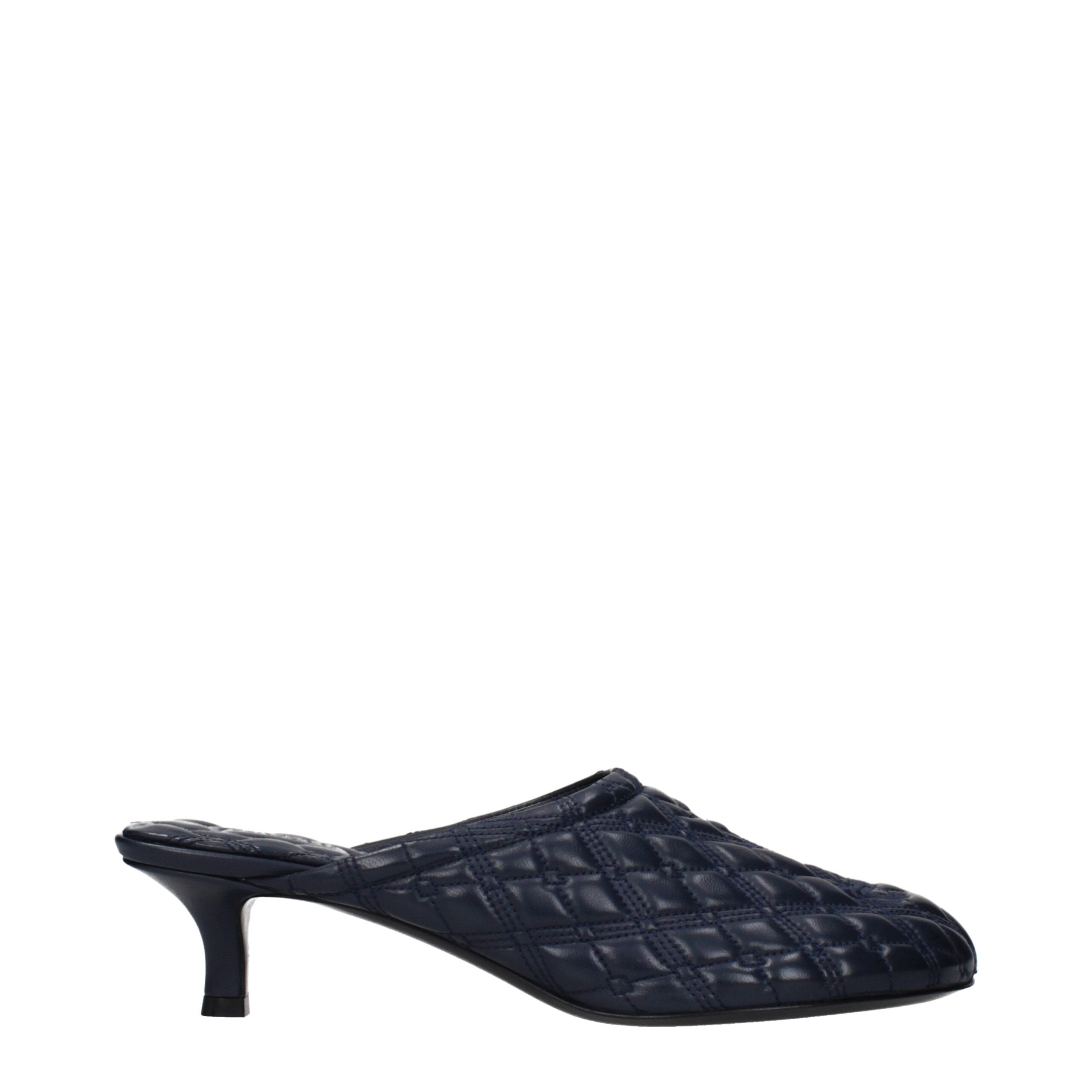 Burberry Blue Leather Slippers Glam Steals