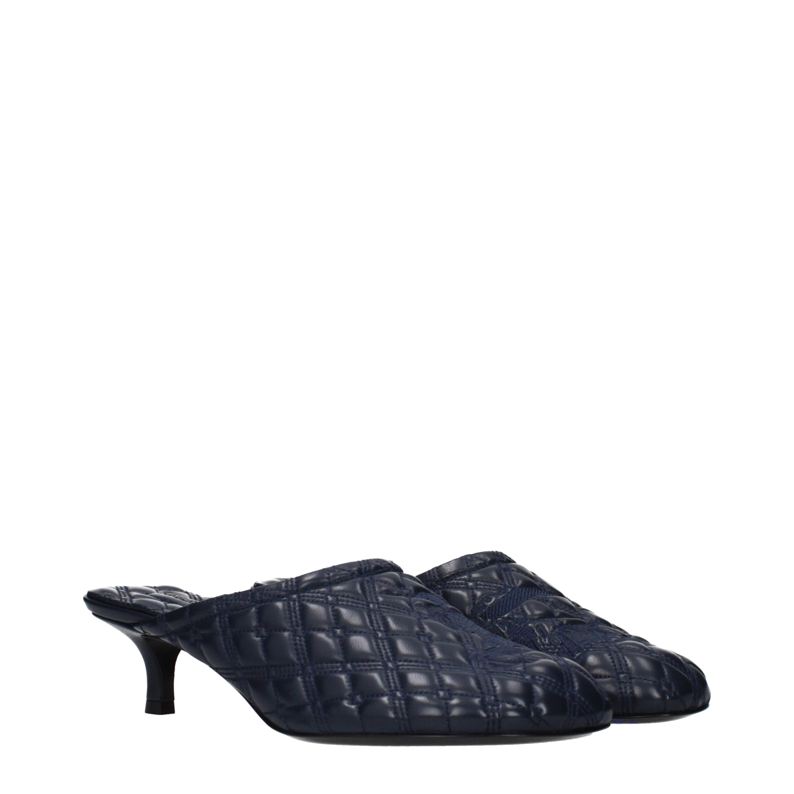 Burberry Blue Leather Slippers Glam Steals