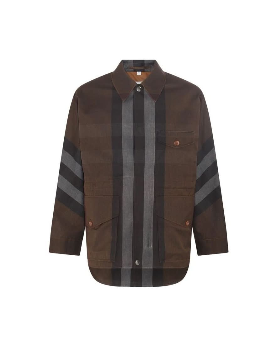 Burberry Brown Cotton Parka 
