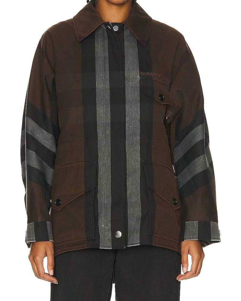 Burberry Brown Cotton Parka 
