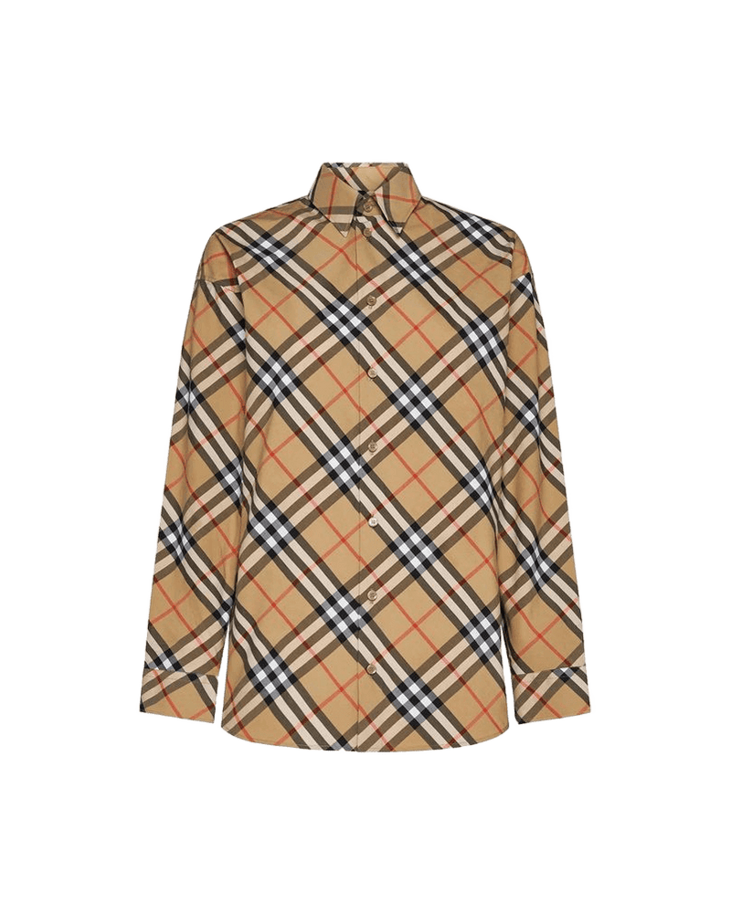 Burberry Brown Cotton Pattern Shirt Glam Steals
