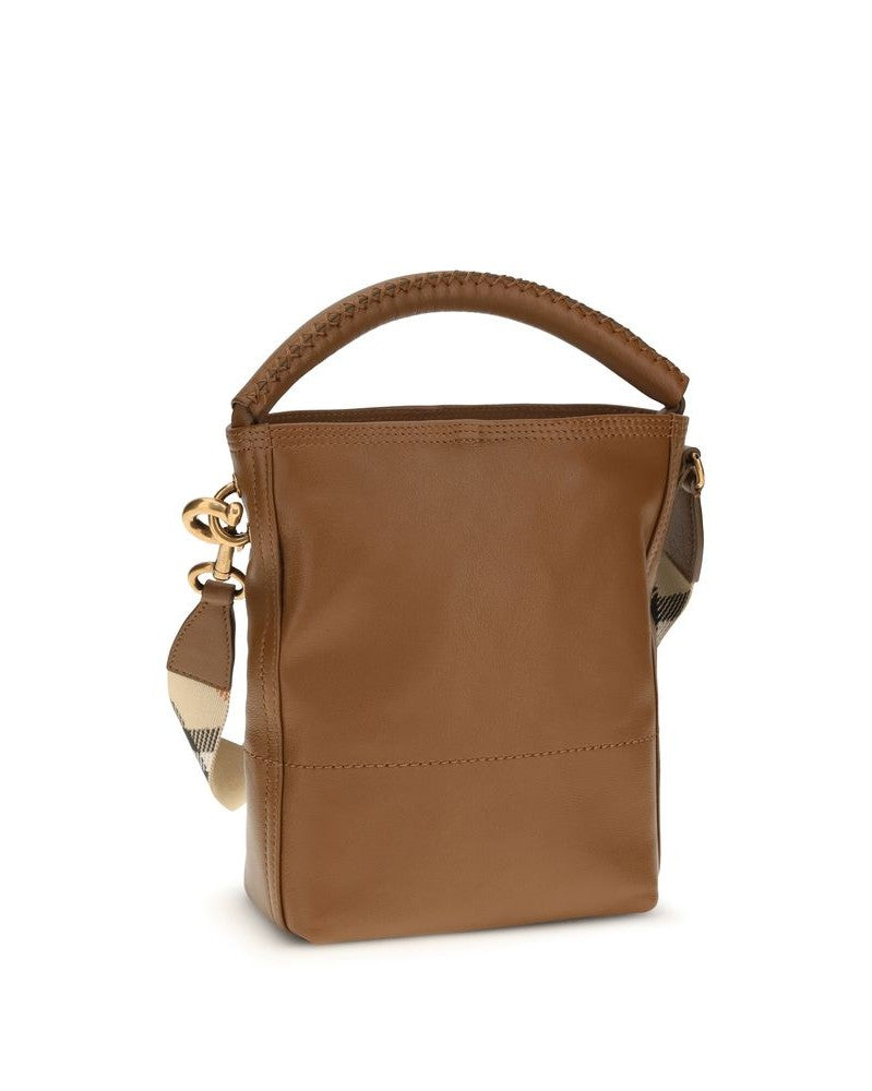 Burberry Brown Leather Calf Bos Taurus Bucket Bag Glam Steals