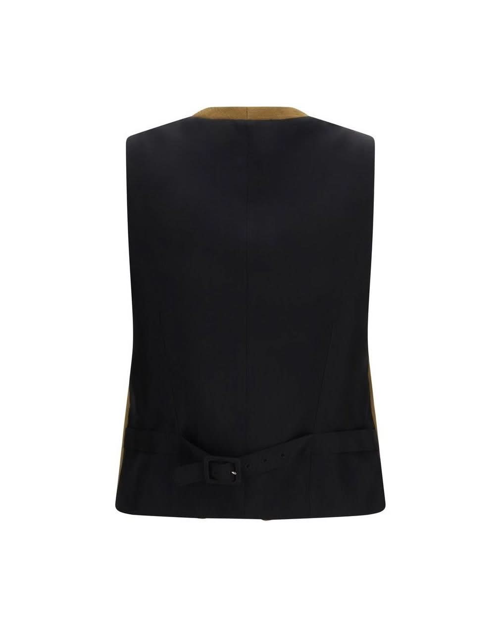 Burberry Brown Wool Oves Aries Sleveless Jacket Glam Steals