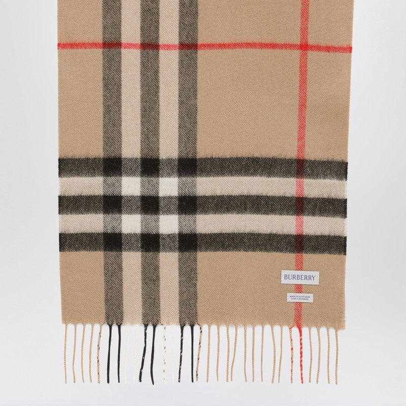 Burberry Cashmere Scarf with Check Motif Glam Steals