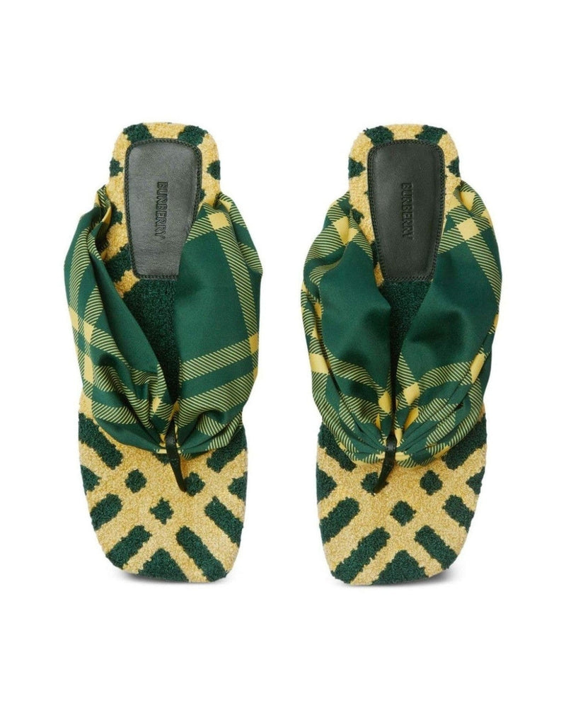 Burberry Check Pool Flat Slides Sandals