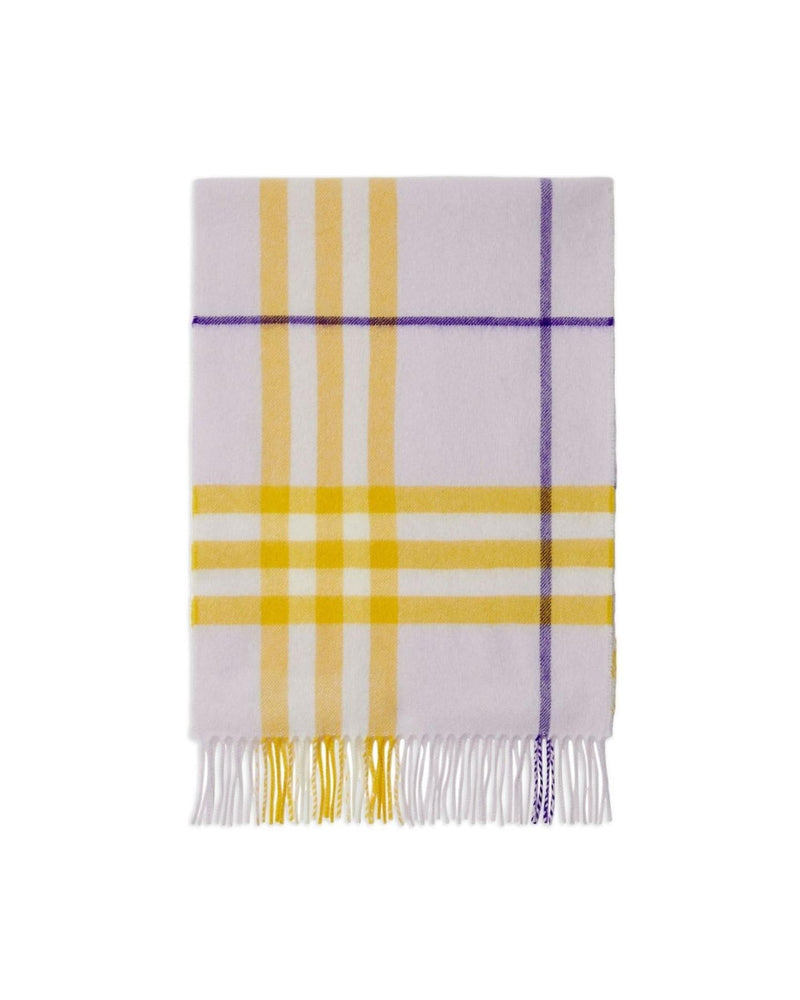 Burberry Checked Fringed Edge Cashmere Scarf Scarves & Shawls