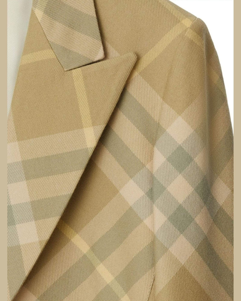 Burberry Checked Tailored Single Breasted Blazer Suits
