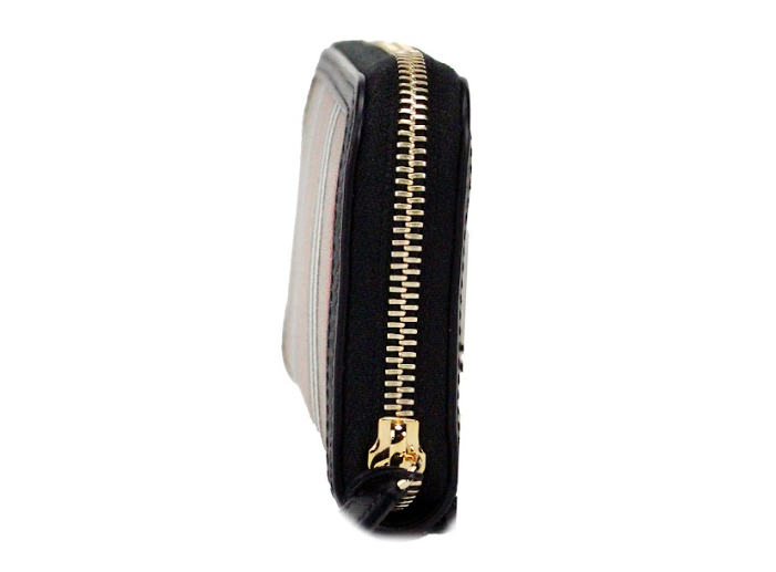 Burberry Eller Leather Icon Stripe Canvas Zip Around Continental Black Wallet Glam Steals