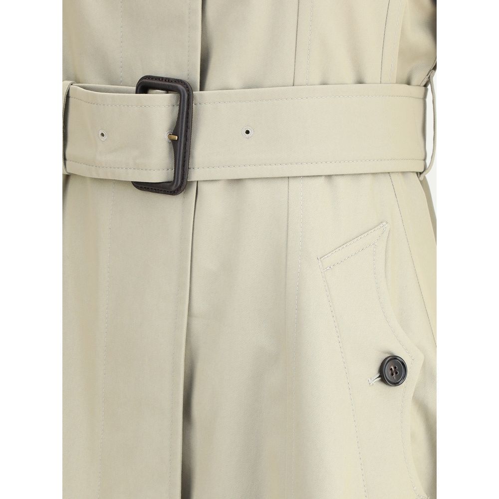 Burberry Gabardine Ellingham Fit and Flare Long Trench Coat Glam Steals