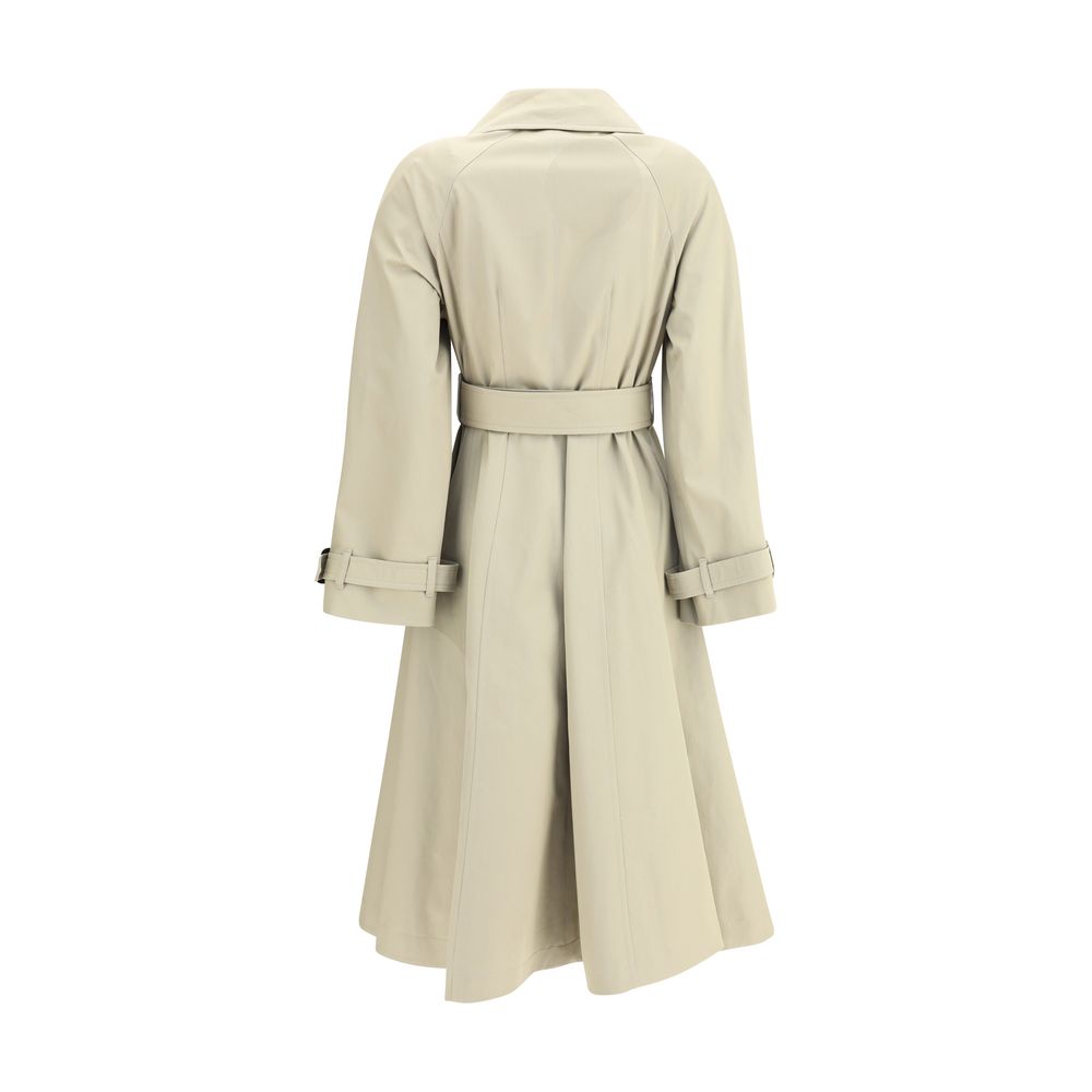 Burberry Gabardine Ellingham Fit and Flare Long Trench Coat Glam Steals
