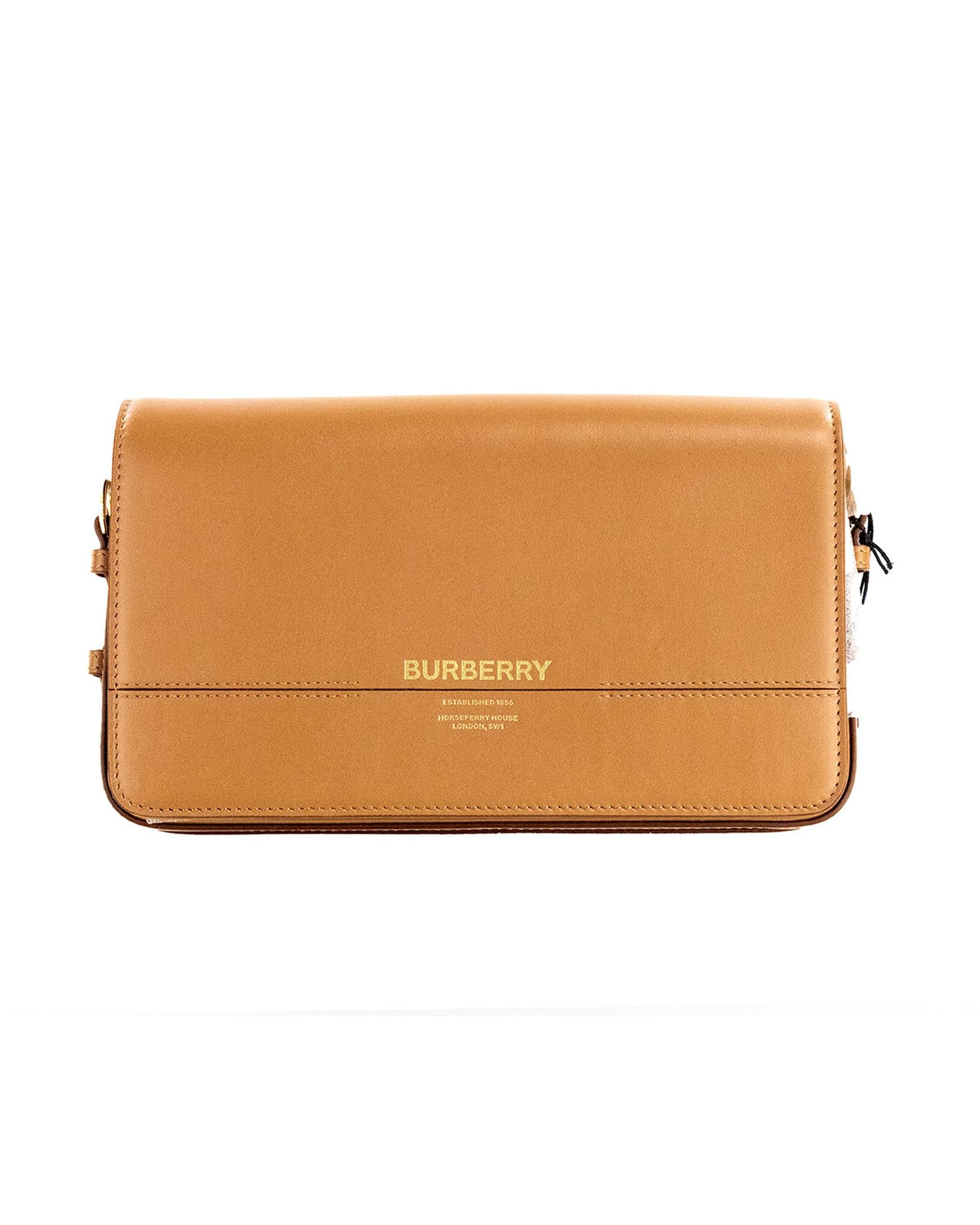 Burberry Grace Small Nutmeg Smooth Leather Flap Crossbody Clutch Handbag Purse Glam Steals