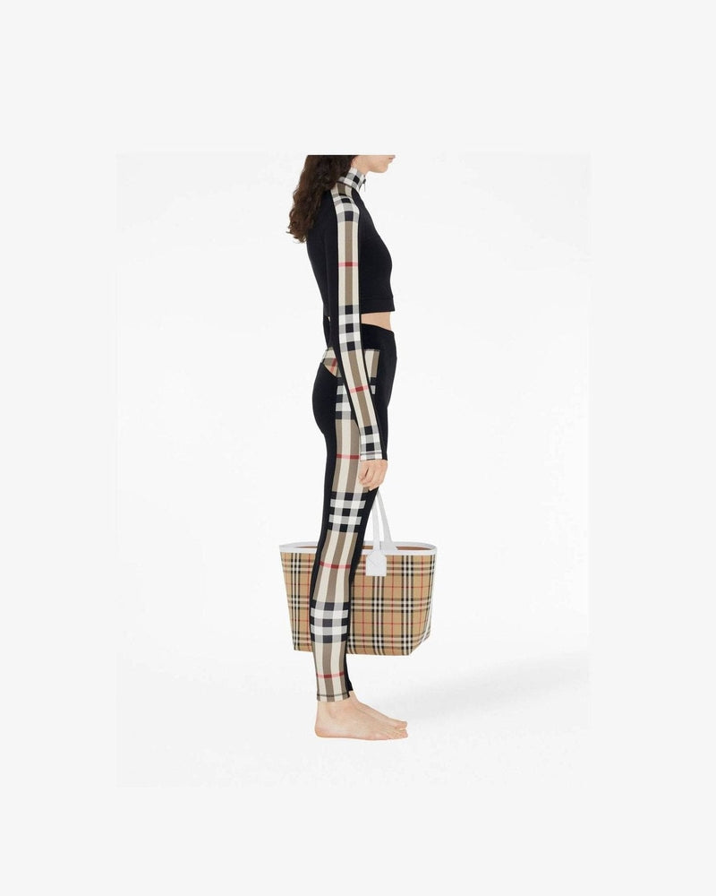 Burberry Jersey Stretch Cropped Sweater with Check Trim Glam Steals